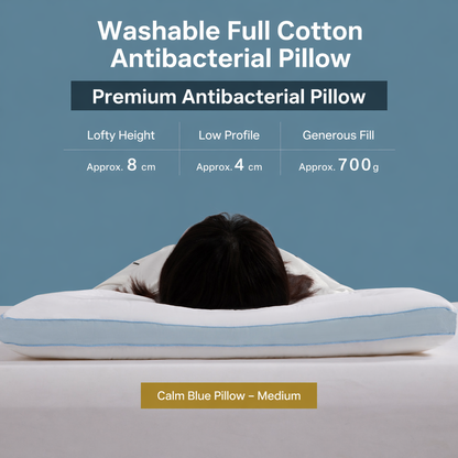Low-Profile Antibacterial Cotton Pillow