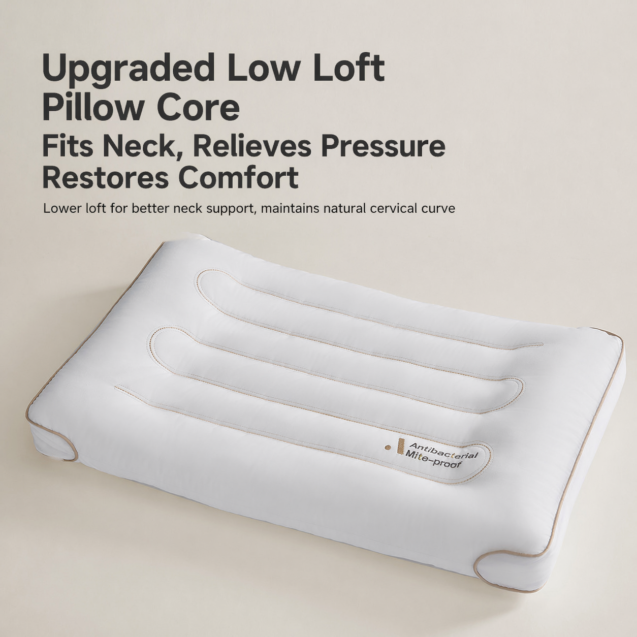 Low-Profile Antibacterial Cotton Pillow