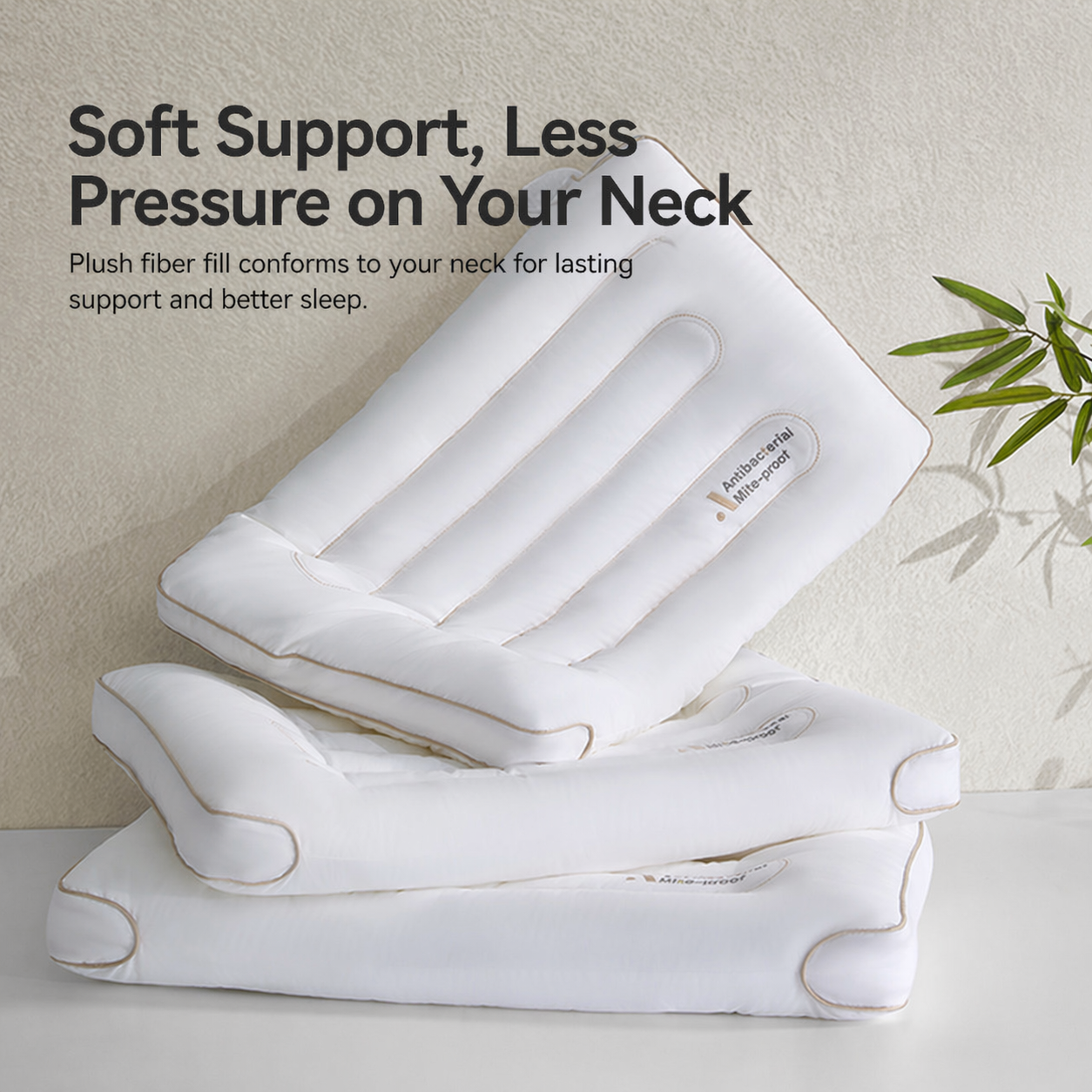 Low-Profile Antibacterial Cotton Pillow