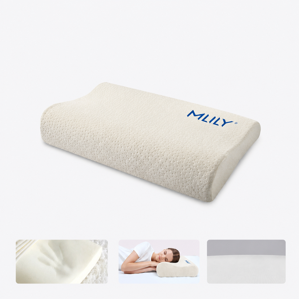 Cervical Memory Foam Pillow for Side Sleeping, White