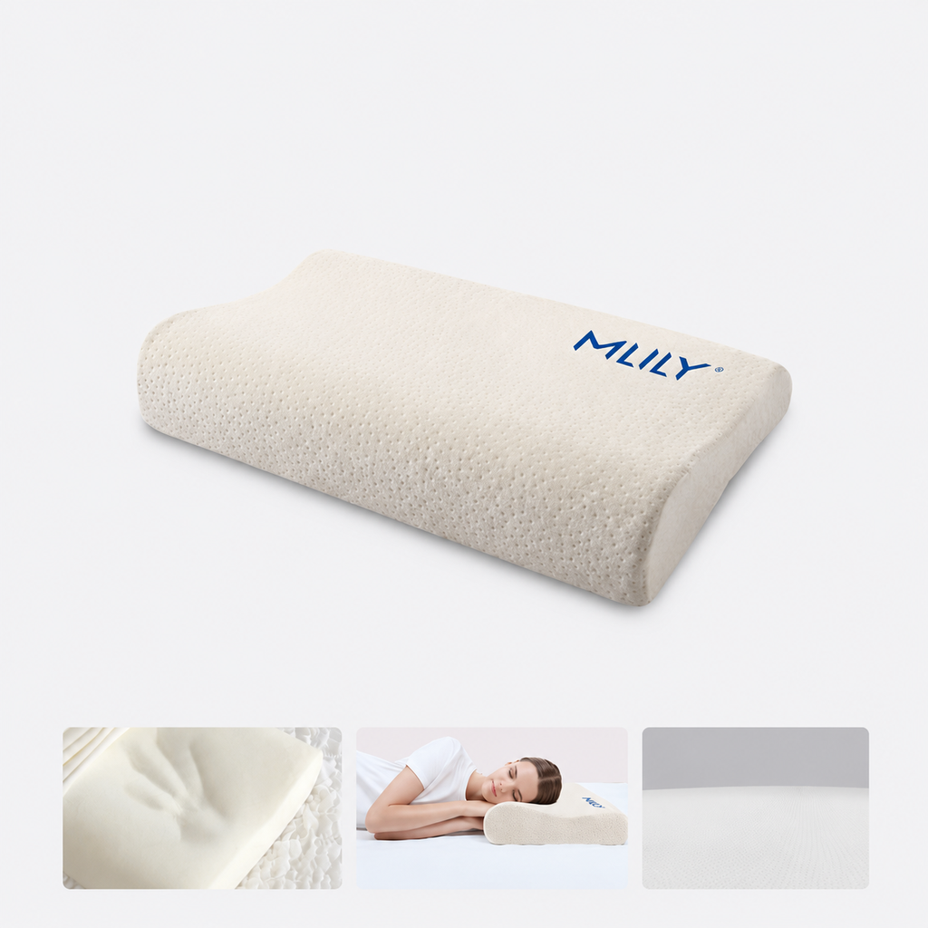 Cervical Memory Foam Pillow for Side Sleeping, White