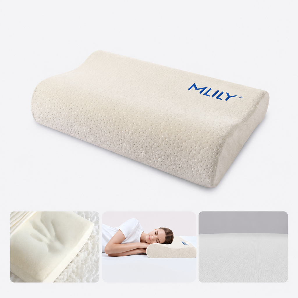 Cervical Memory Foam Pillow for Side Sleeping, White