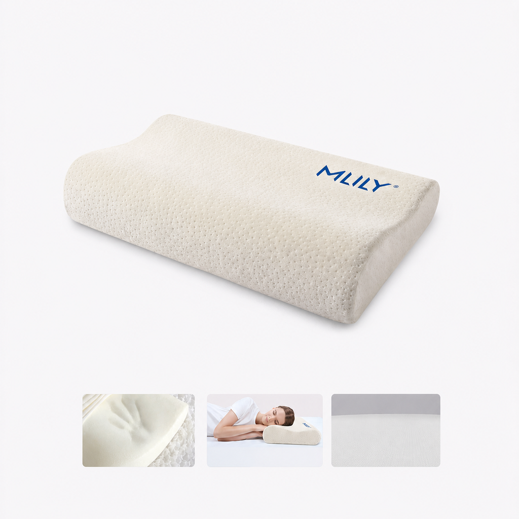 Cervical Memory Foam Pillow for Side Sleeping, White