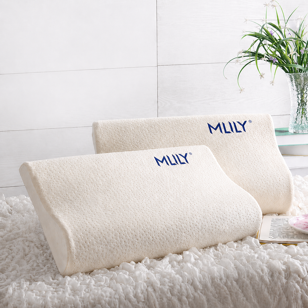 Cervical Memory Foam Pillow for Side Sleeping, White