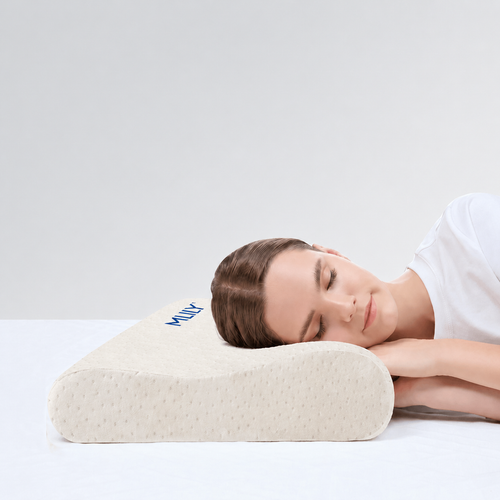 Cervical Memory Foam Pillow for Side Sleeping, White