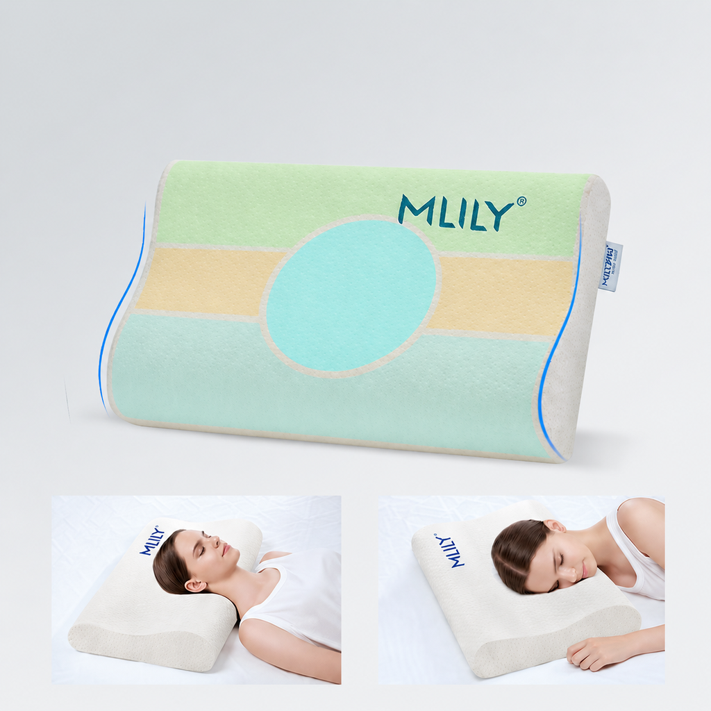 Cervical Memory Foam Pillow for Side Sleeping, White