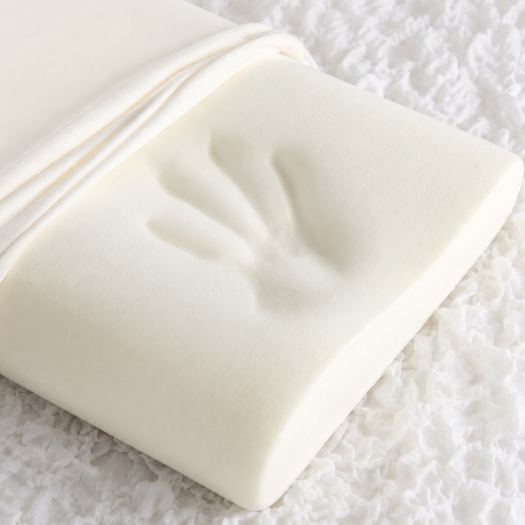 Cervical Memory Foam Pillow for Side Sleeping, White