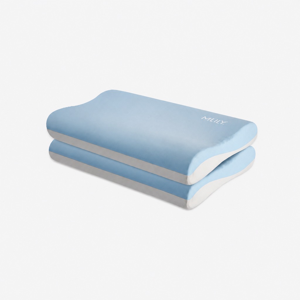 Memory Foam Deep Sleep Cervical Pillow Pro for Side Sleeping, Blue