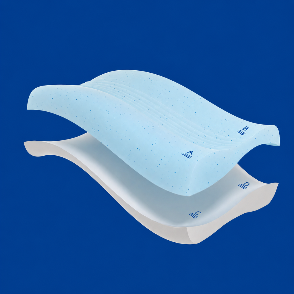 Memory Foam Deep Sleep Cervical Pillow Pro for Side Sleeping, Blue