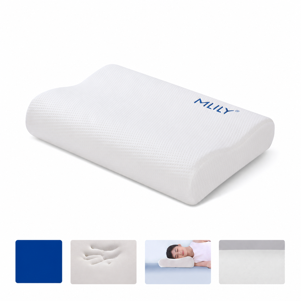 Cooling Contour Memory Foam Cervical Pillow for Side Sleeping, Low 5/3.1x20x12 in/Regular 7/3.9x20x12 in/Long 8/3.9x24x12 in