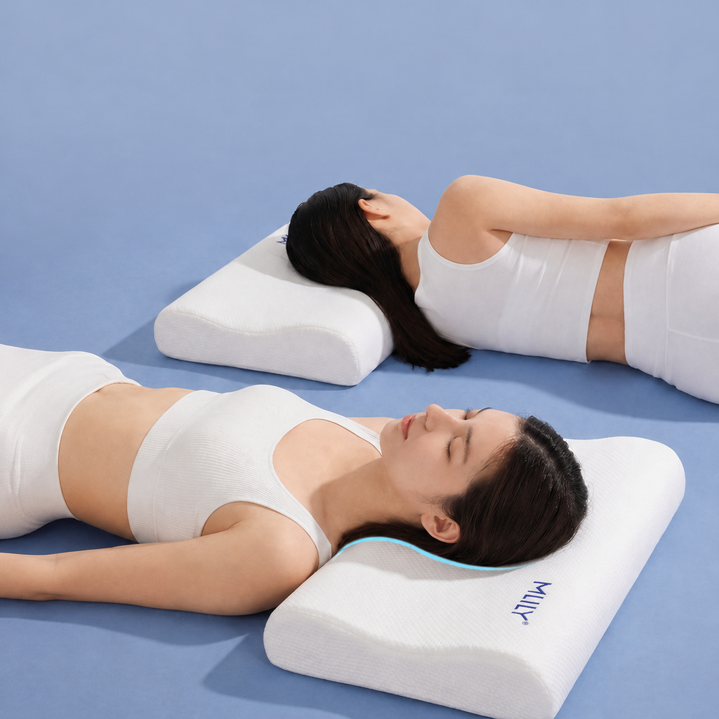 Cooling Contour Memory Foam Cervical Pillow for Side Sleeping, Low 5/3.1x20x12 in/Regular 7/3.9x20x12 in/Long 8/3.9x24x12 in