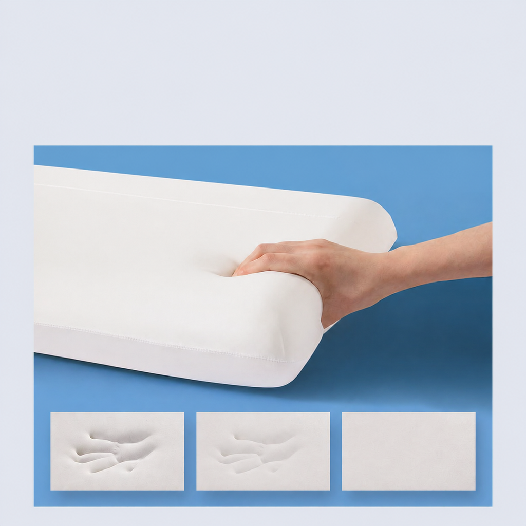 Cooling Wide-Surface Zero-Pressure Memory Foam Cervical Pillow for Deeper Summer Sleep, White
