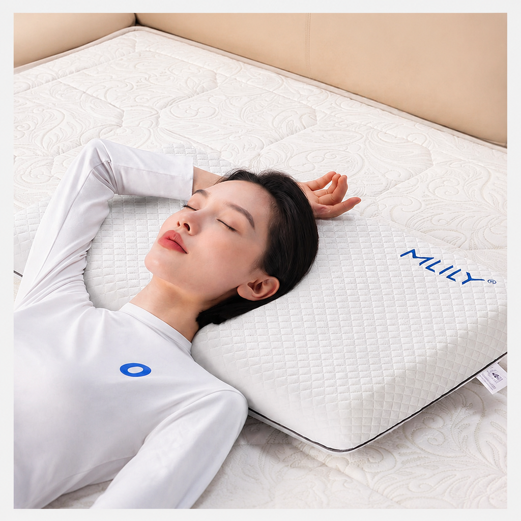 Memory Foam Zero-Pressure Gel Memory Cervical Pillow for Side Sleeping, Bread Pillow