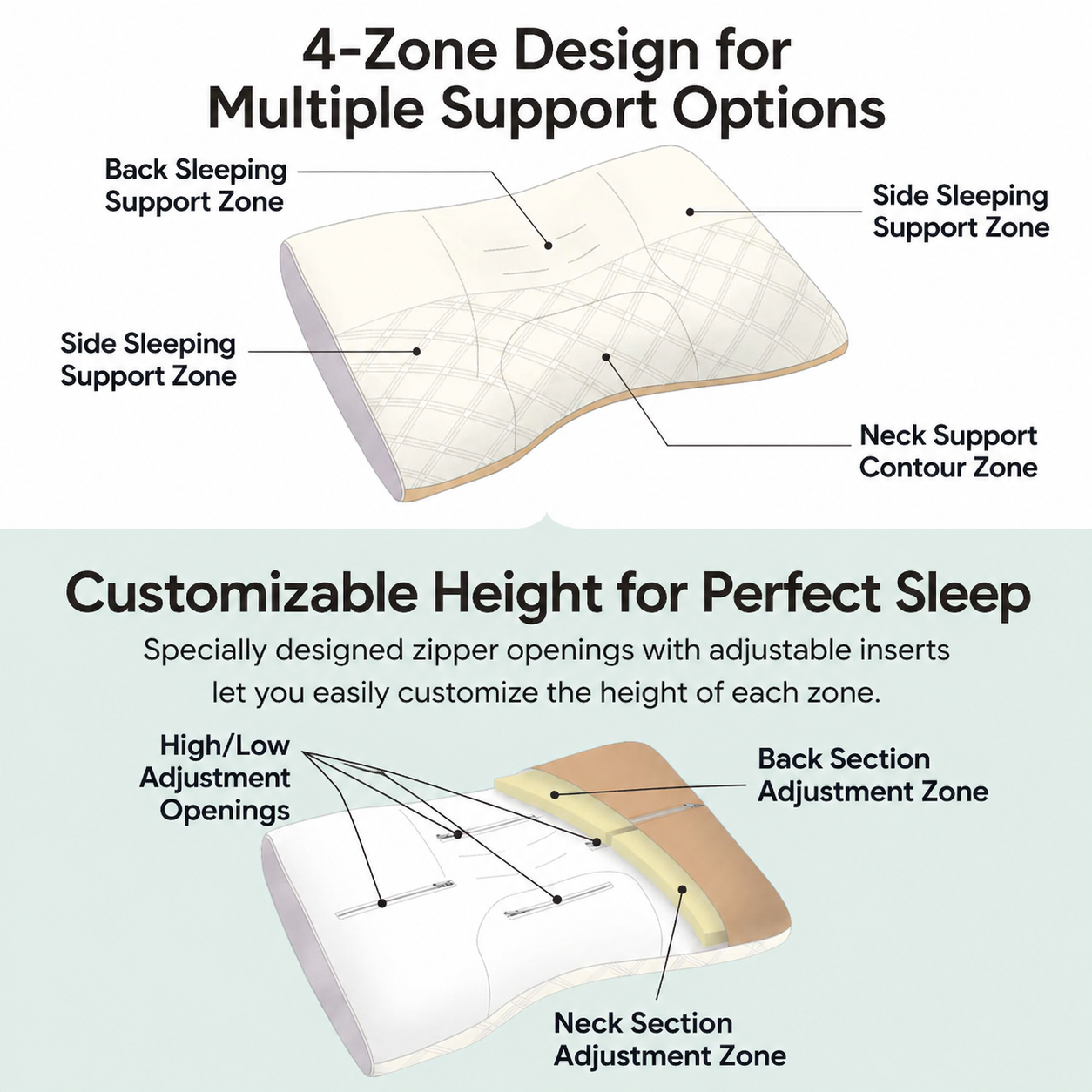 Adjustable Cervical Support Pillow