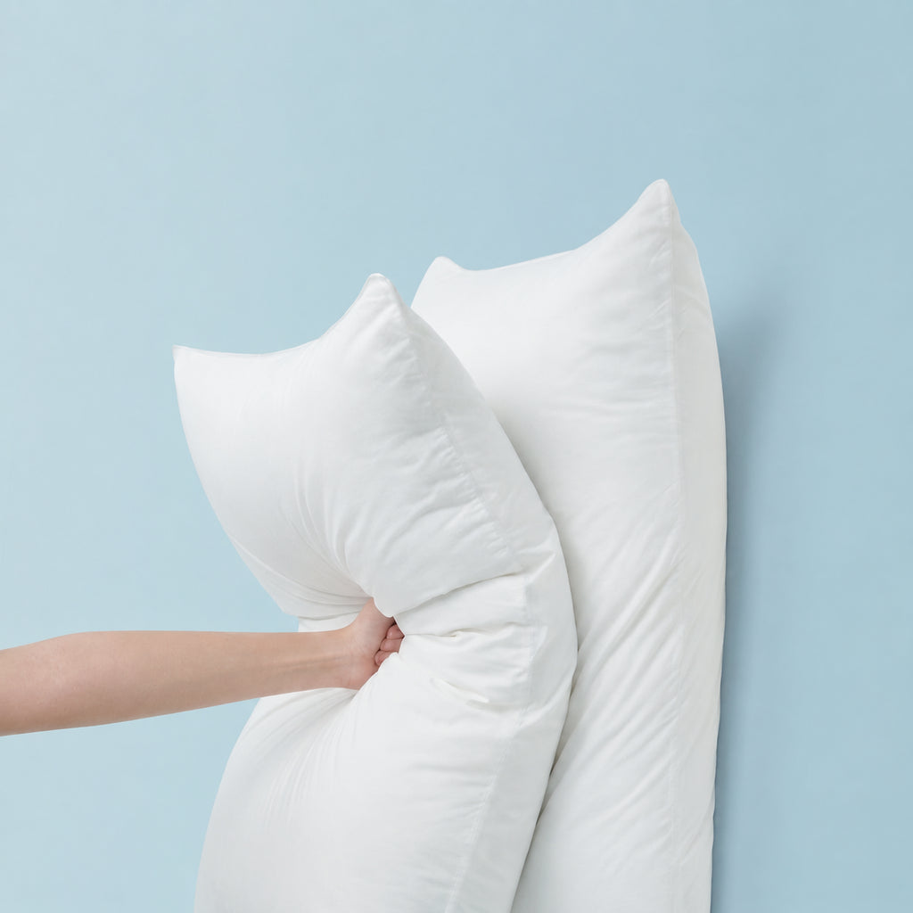 Cloud-Soft All-Cotton Loft Cervical Pillow with Bouncy Fiber Support for Side Sleeping, 17.7"x27.6"