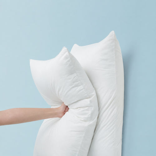 Cloud-Soft All-Cotton Loft Cervical Pillow with Bouncy Fiber Support for Side Sleeping, 17.7"x27.6"