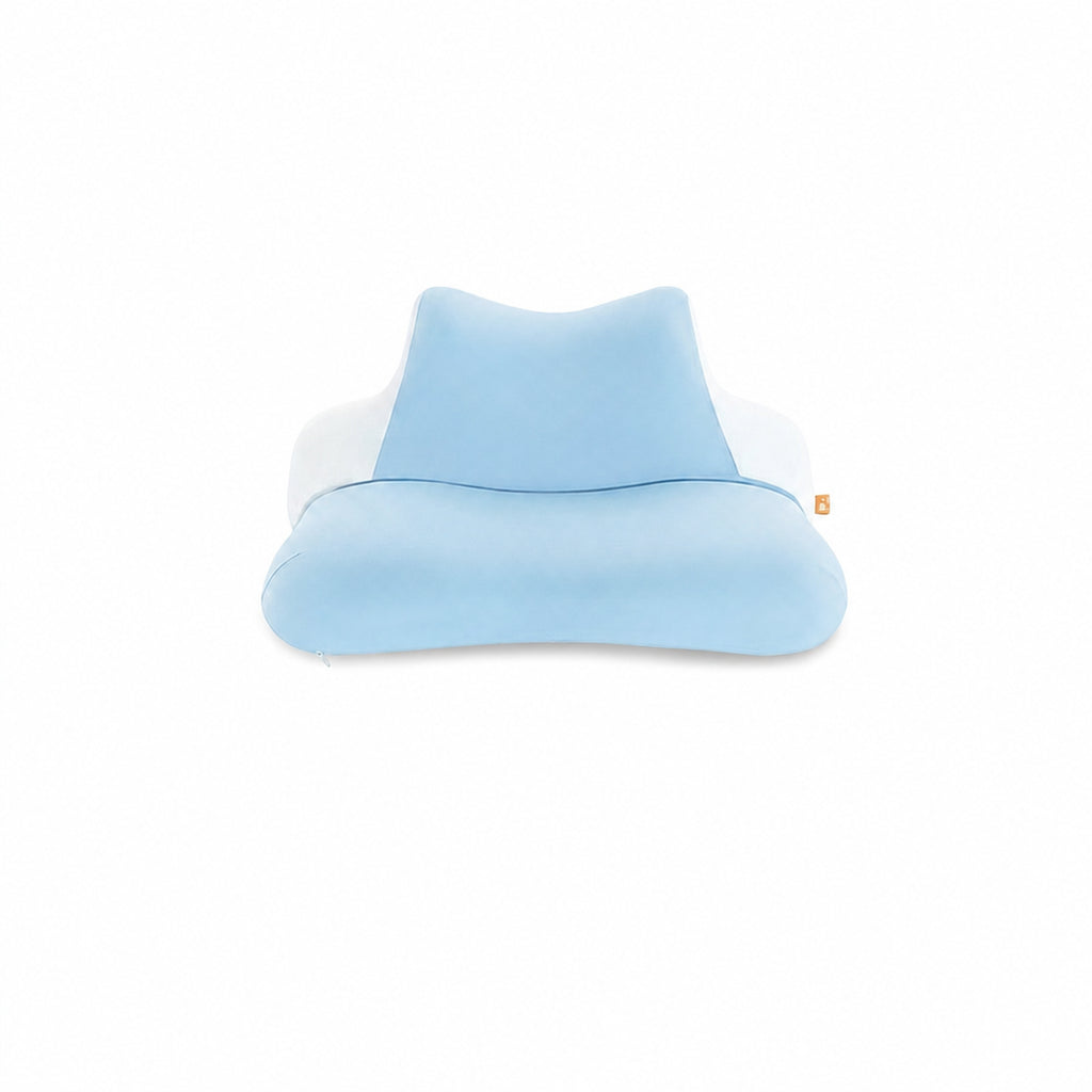 All‑In‑One Prone Cervical Pillow—Ergonomic Memory Foam Support for Scrolling, Reading, and Relaxing, Blue/Gray/Yellow
