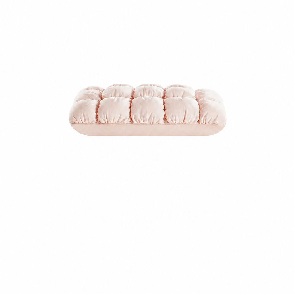 Silk Ergonomic Memory Foam Cervical Pillow for Neck Support, Pink/Yellow