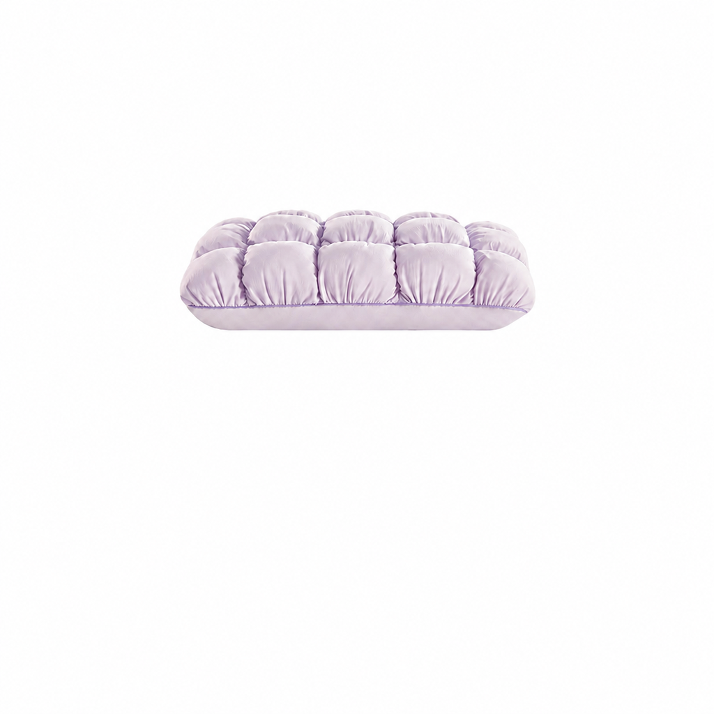 Silk Ergonomic Memory Foam Cervical Pillow for Neck Support, Pink/Yellow