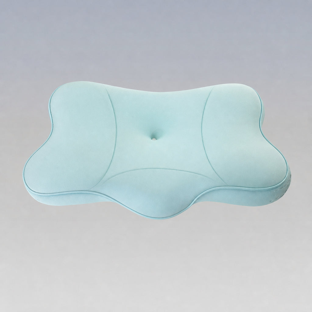 Memory Foam ErgoCloud Deep Sleep Cervical Pillow Zoned for Effortless Posture, Blue/Pink/Green