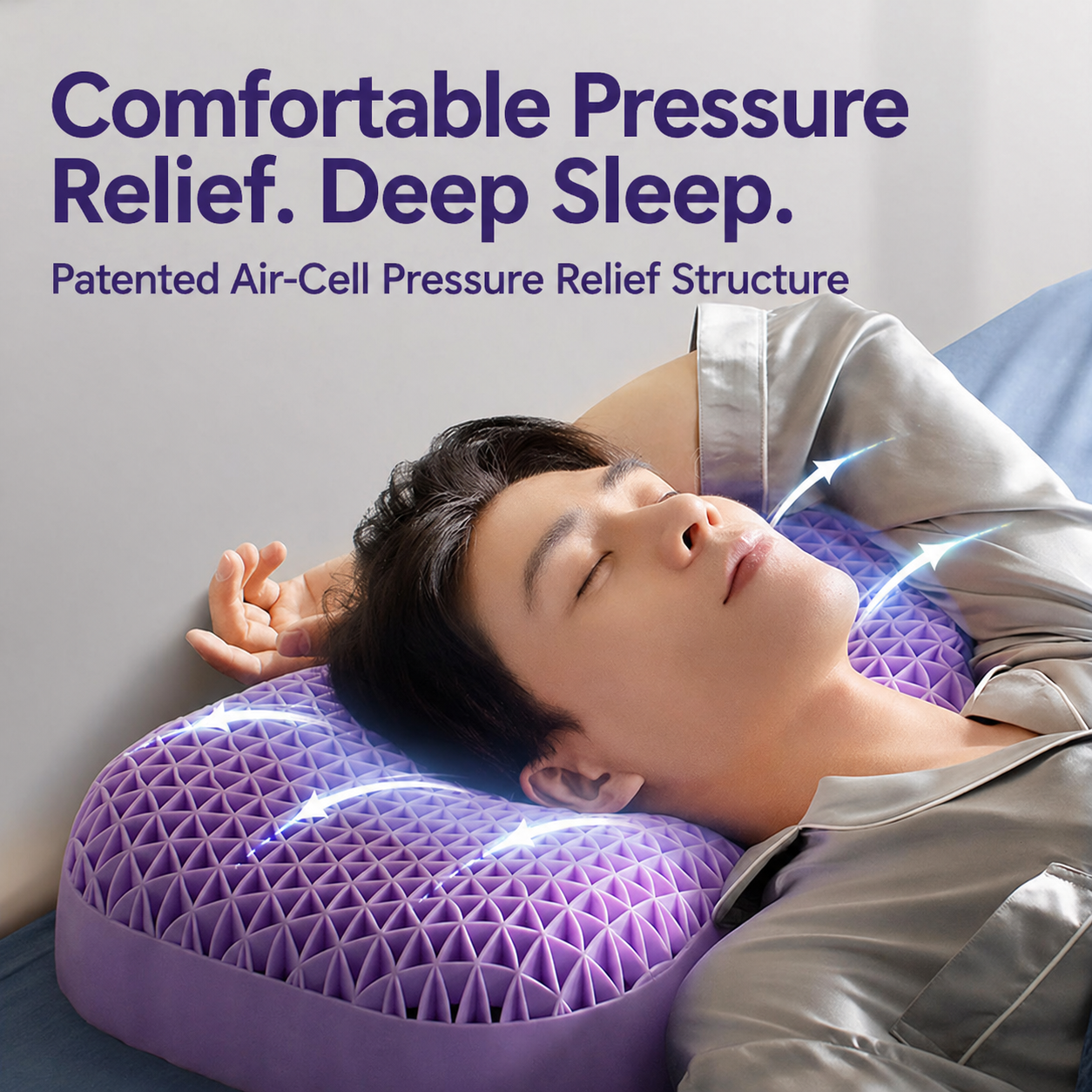 Men's TPE Grid Sleep Pillow
