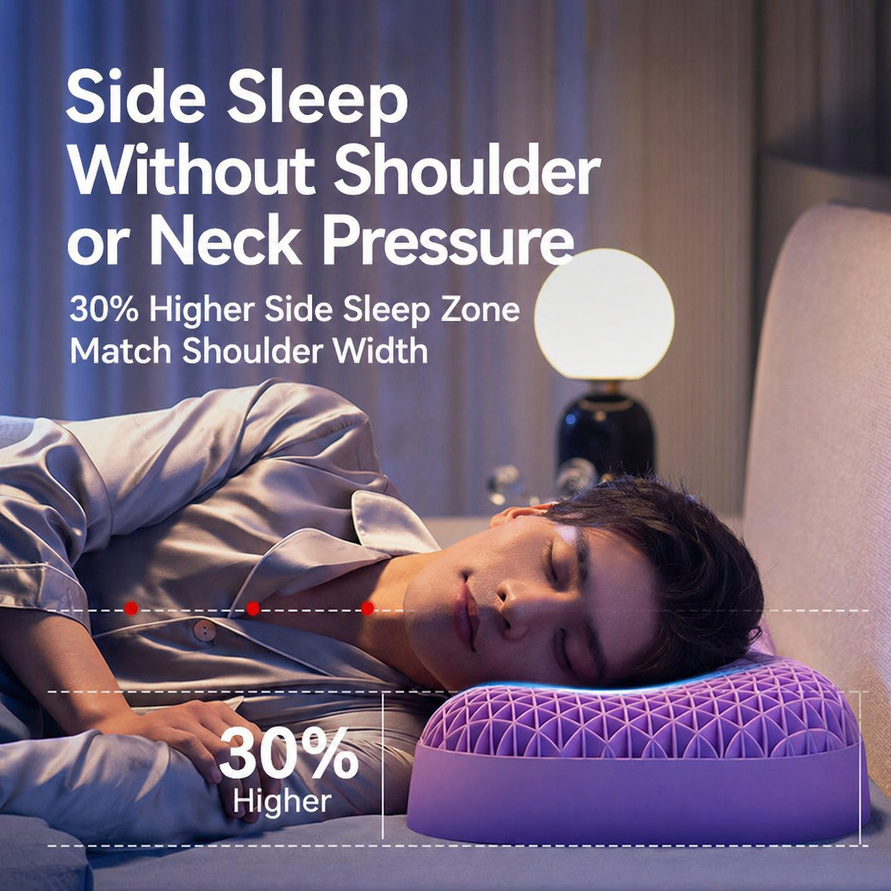 Men's TPE Grid Sleep Pillow