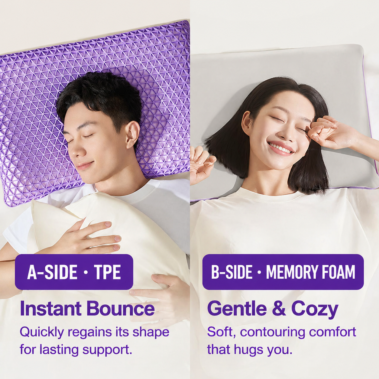 TPE Grid Memory Foam Pillow