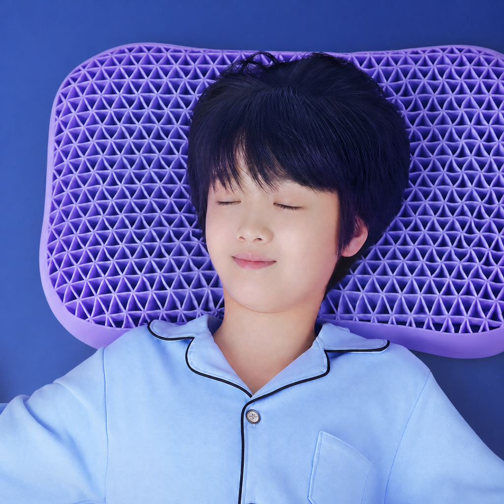 Cooling Deep Sleep TPE Grid Cervical Pillow for Side Sleeping, Student Pillow