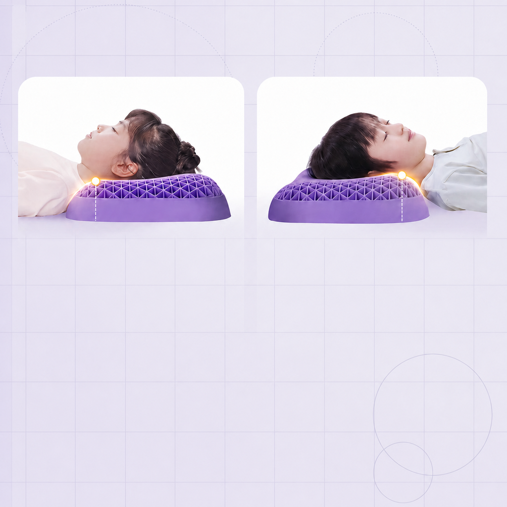 Cooling Deep Sleep TPE Grid Cervical Pillow for Side Sleeping, Student Pillow