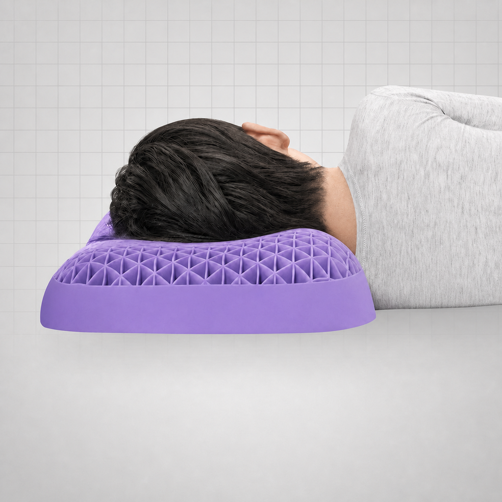 Cooling Deep Sleep TPE Grid Cervical Pillow for Side Sleeping, Student Pillow