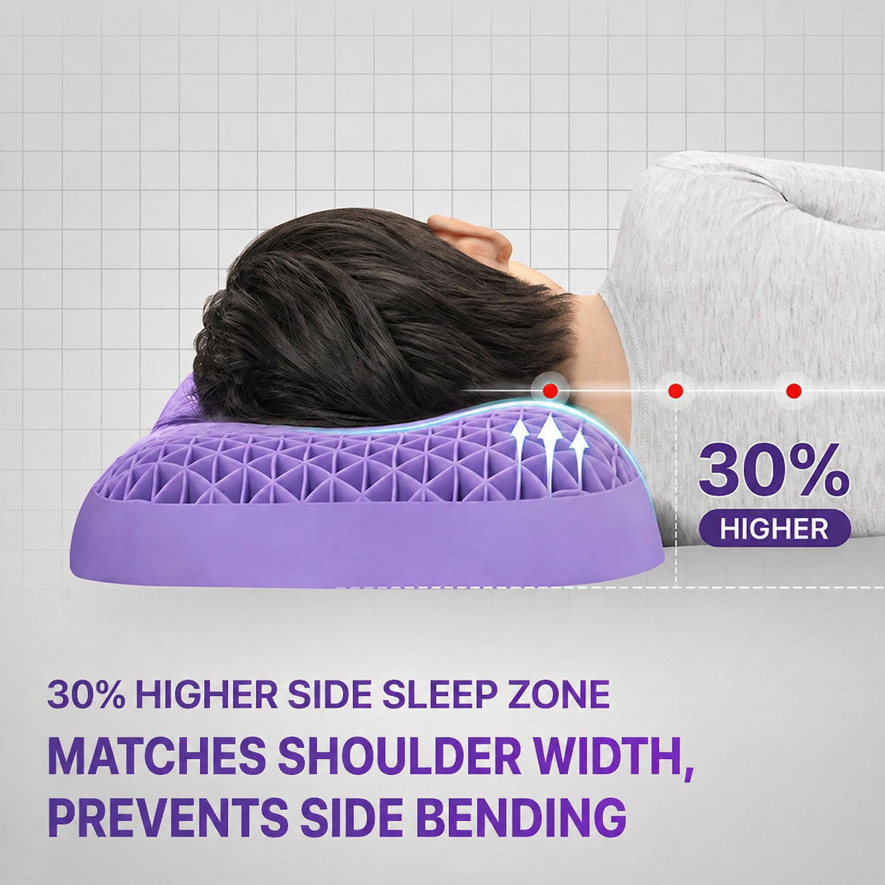 Deep Sleep TPE Grid Pillow