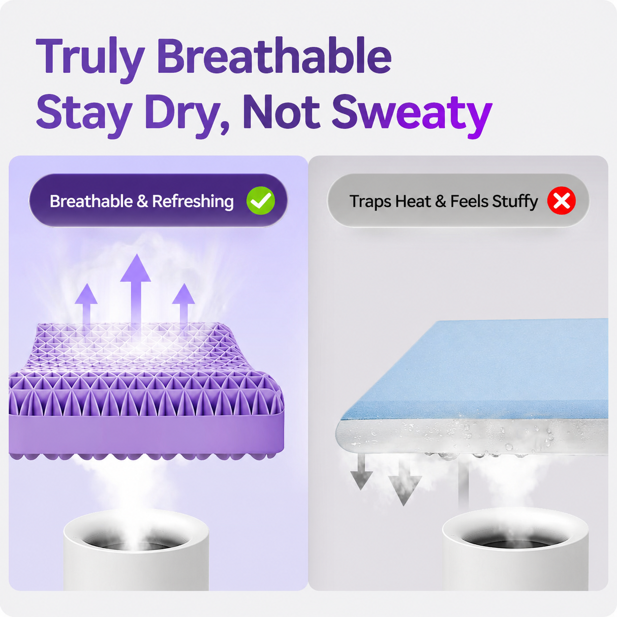 Deep Sleep TPE Grid Pillow