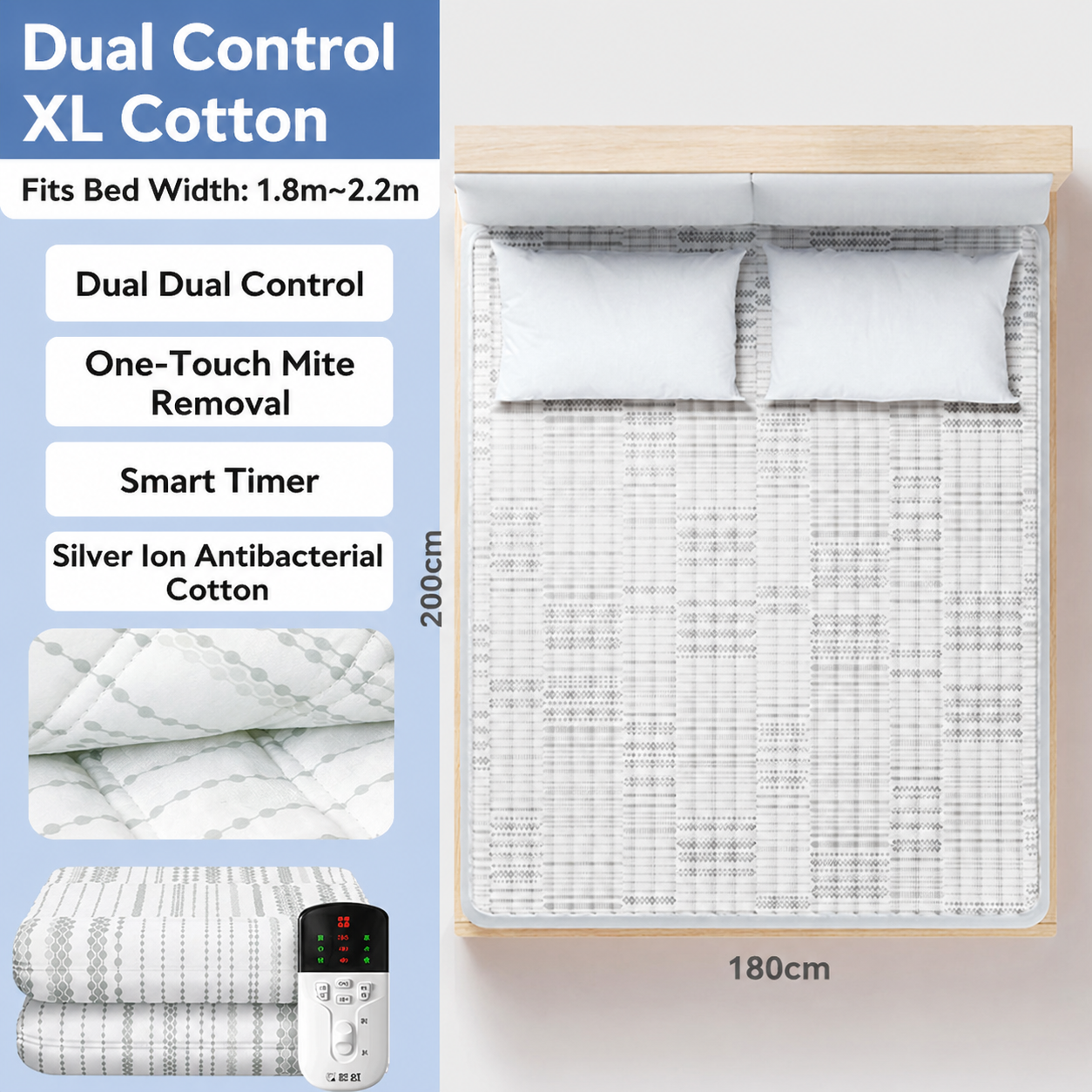 Dual-Zone Heated Mattress Pad