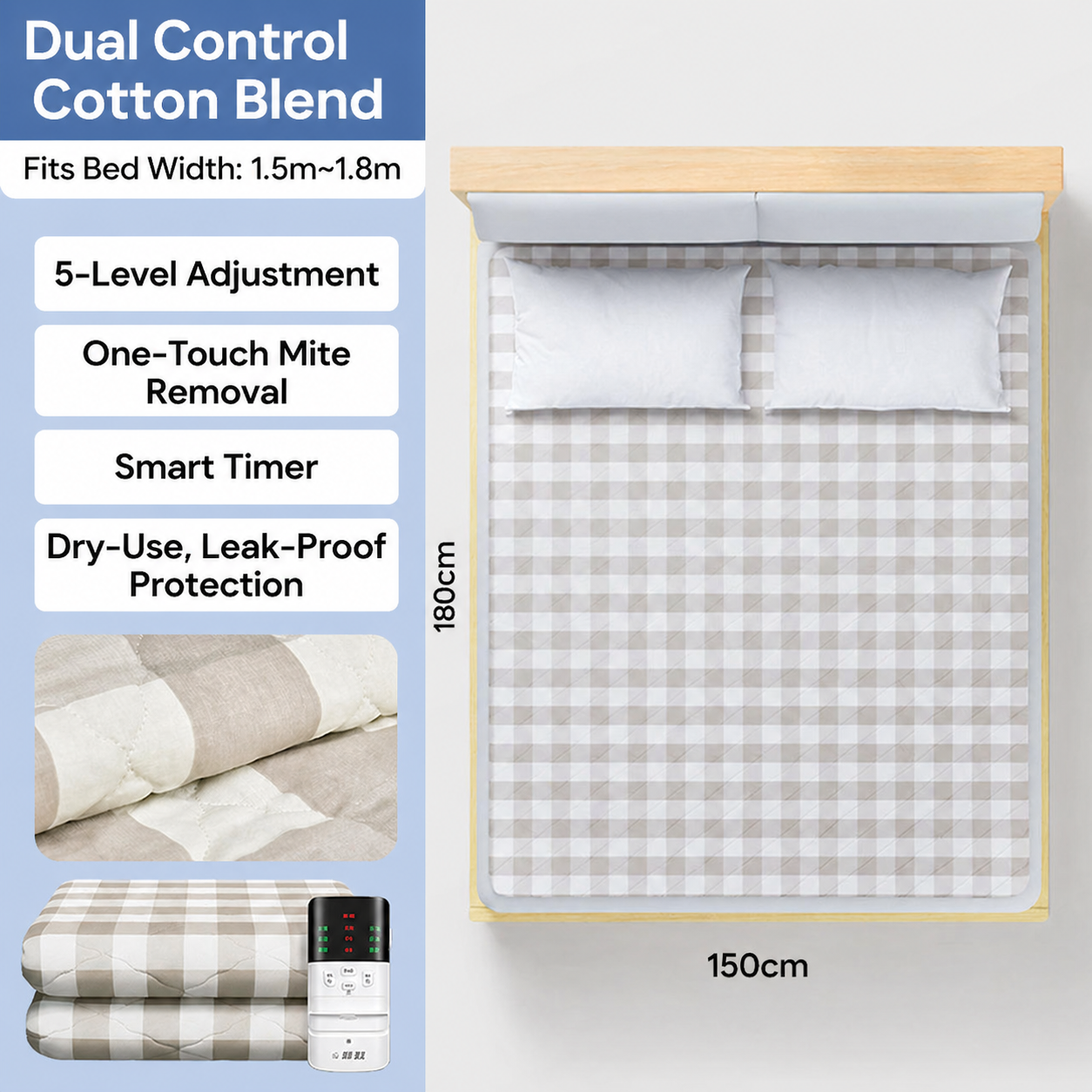 Dual-Zone Heated Mattress Pad