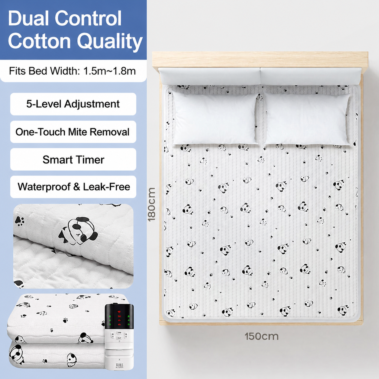 Dual-Zone Heated Mattress Pad