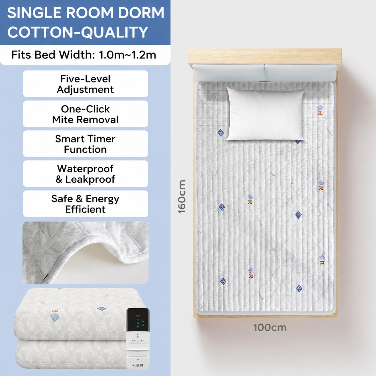 Dual-Zone Heated Mattress Pad