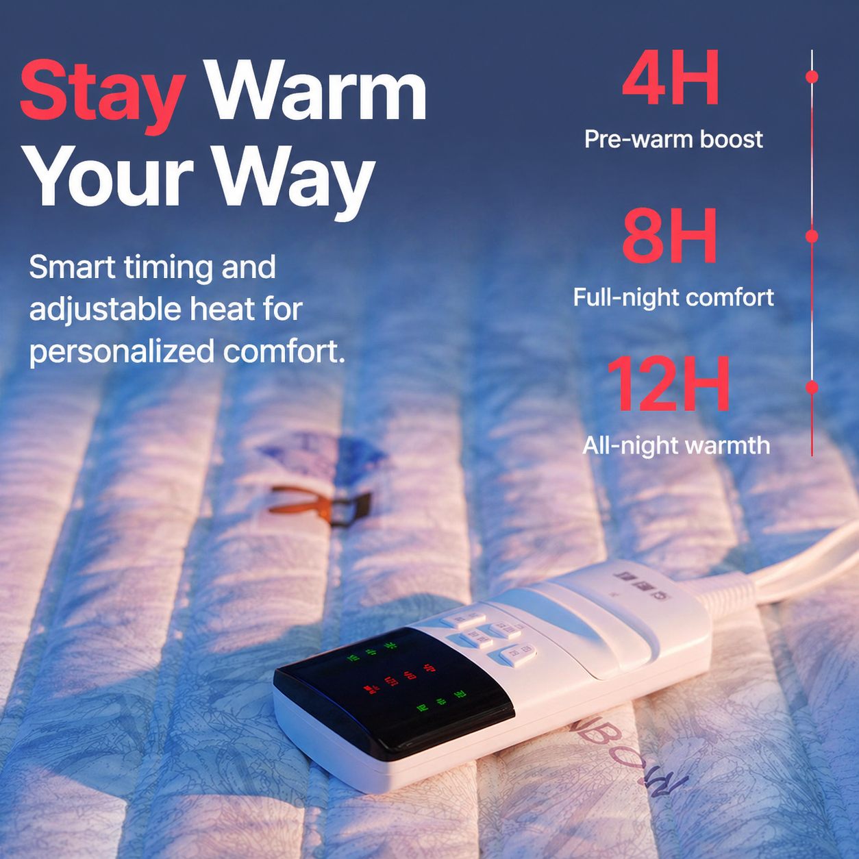Dual-Zone Heated Mattress Pad