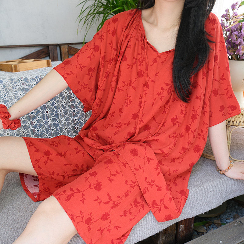 Cotton Sleepwear Set With Lining