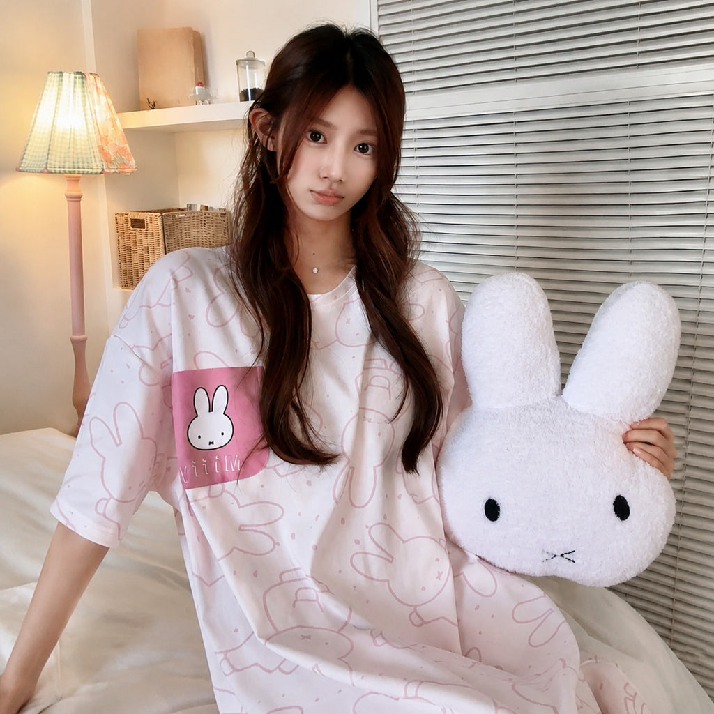 Cotton Sleep Dress With Bra