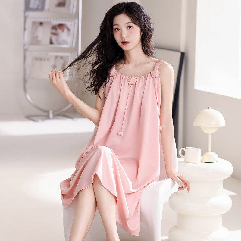 Ice Silk Sleeveless Sleep Dress