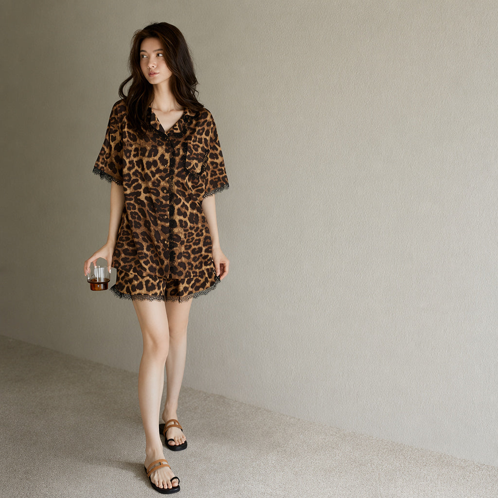 Leopard Print Pajama Set
