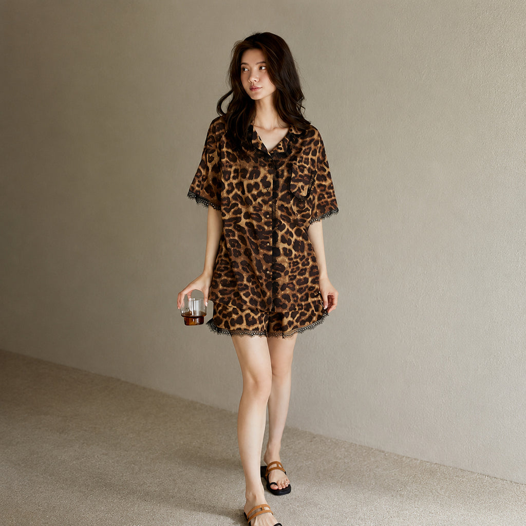 Leopard Print Pajama Set
