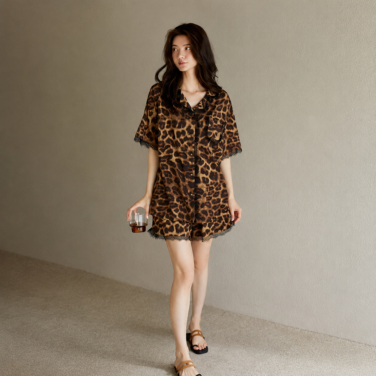 Leopard Print Pajama Set