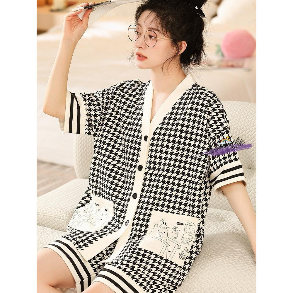 Oversized Cotton Kimono Sleep Set