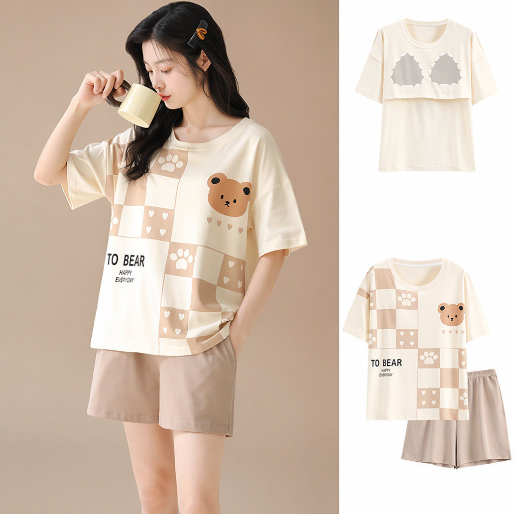 Cotton Short Sleeve Pajama Set