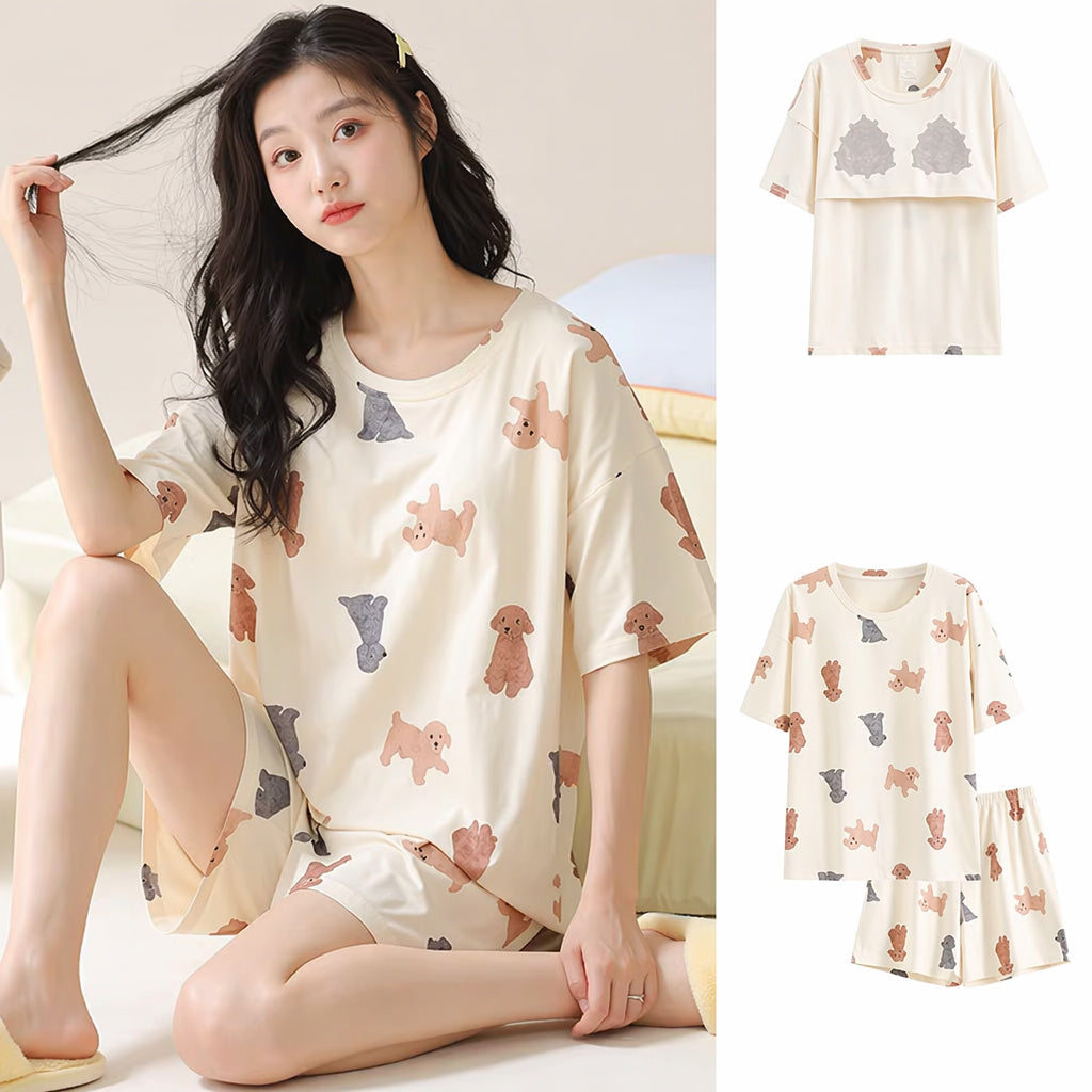 Cotton Short Sleeve Pajama Set