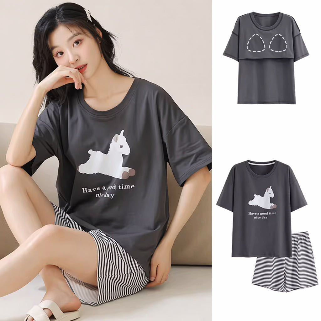 Cotton Short Sleeve Pajama Set