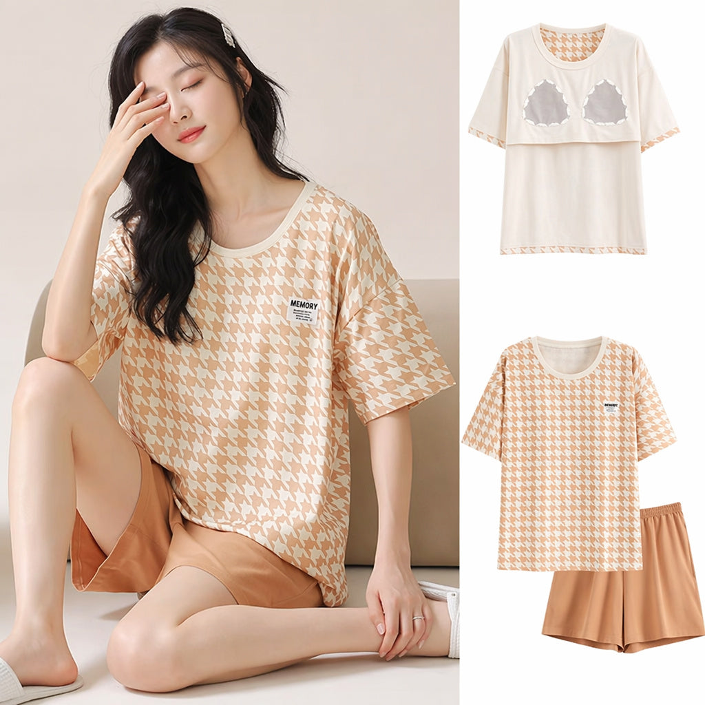 Cotton Short Sleeve Pajama Set