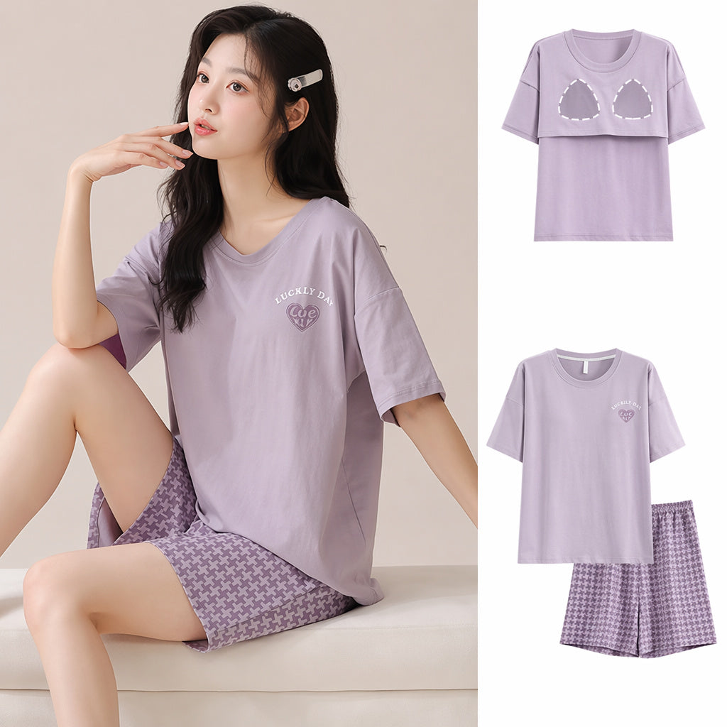 Cotton Short Sleeve Pajama Set