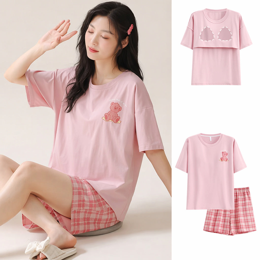 Cotton Short Sleeve Pajama Set